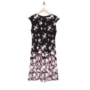 London Times Perfect Versatile Scuba Crepe Fit & Flare Dress NWT Size 4P